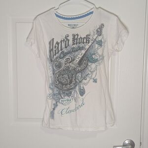 Hard Rock Couture Cleveland Graphic Tee Rhinestones Size M